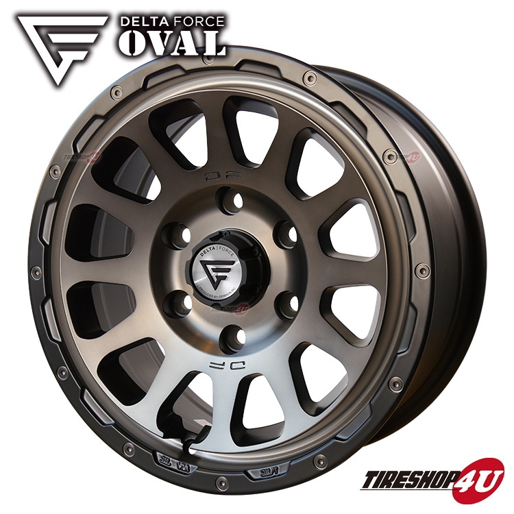 DELTA FORCE OVAL 17x8.0J 6/139.7 +20 hab 106.2φマットスモークポリッシュ プラド ハイラックス  デルタフォース オーバル アルミホイール単品 17インチ｜ホイール単品